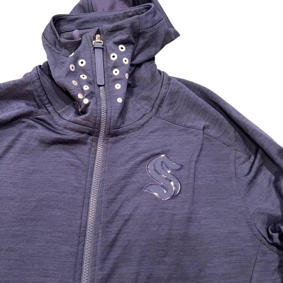 Fanatics Seattle Kraken Authentic Pro-Tech Lightweight Full-Zip Hoodie Size L - Picture 12 of 14